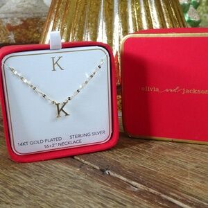 ✨NEW! 14k Gold Plated Sterling Silver K Initial Necklace - Olivia and Jackson